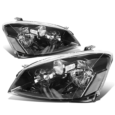D-Motoring - Headlights - Black Housing - Clear Corner - Plug-n-Play - Pair - 05-06 Nissan Altima - 1