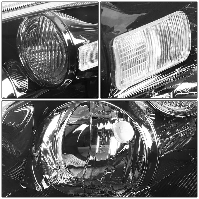 D-Motoring - Headlights - Black Housing - Clear Corner - Plug-n-Play - Pair - 05-06 Nissan Altima - 3