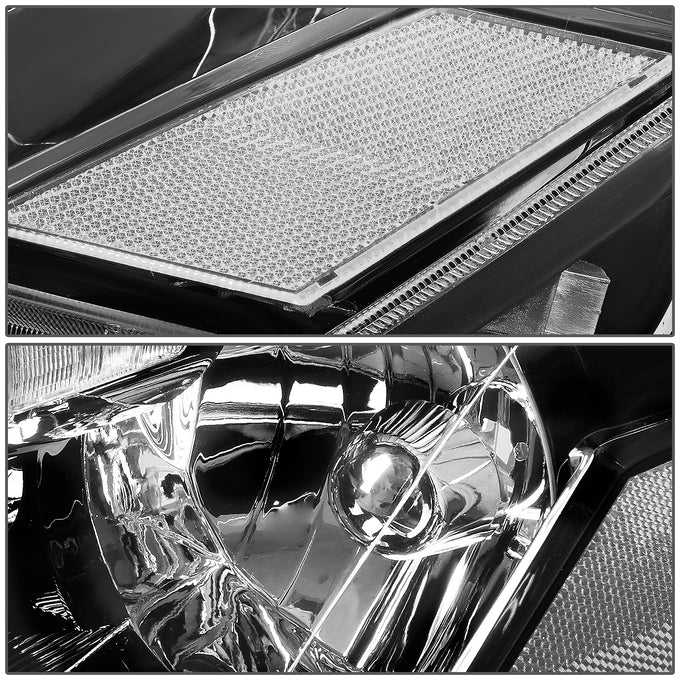 D-Motoring - Headlights - Black Housing - Clear Corner - Plug-n-Play - Pair - 05-06 Nissan Altima - 4