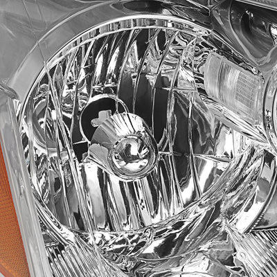 D-Motoring - Headlights - Chrome Housing - Amber Corner - Plug-n-Play - Pair - 05-06 Nissan Altima - 3
