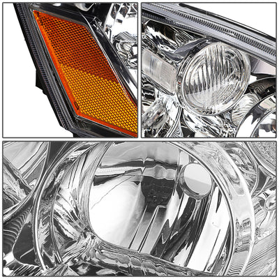 D-Motoring - Headlights - Chrome Housing - Amber Corner - Plug-n-Play - Pair - 05-06 Nissan Altima - 4
