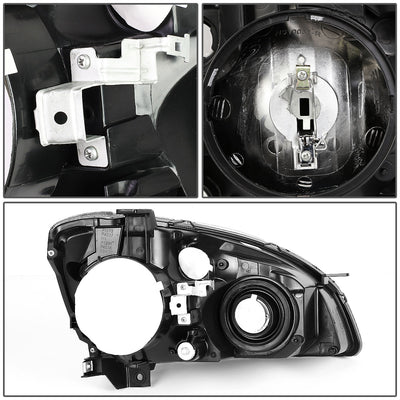 D-Motoring - Headlights - Chrome Housing - Amber Corner - Plug-n-Play - Pair - 05-06 Nissan Altima - 5