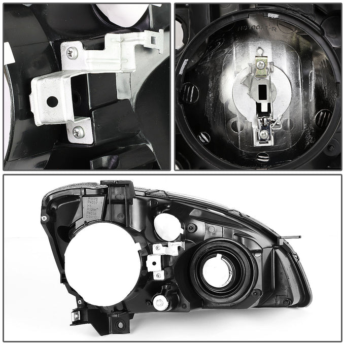 D-Motoring - Headlights - Chrome Housing - Amber Corner - Plug-n-Play - Pair - 05-06 Nissan Altima - 5