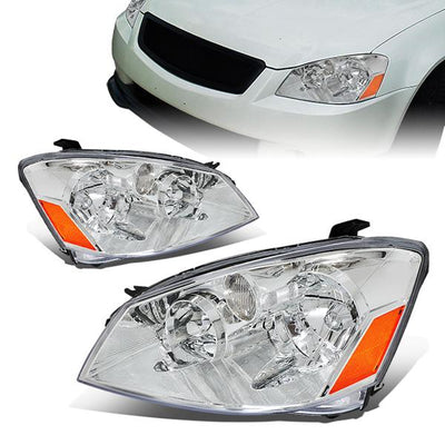 05-06 Nissan Altima Headlights - Chrome Housing - Amber Corner - Plug-n-Play - Pair