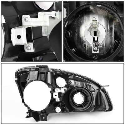 D-Motoring - Headlights - Chrome Housing - Clear Corner - Plug-n-Play - Pair - 05-06 Nissan Altima - 5