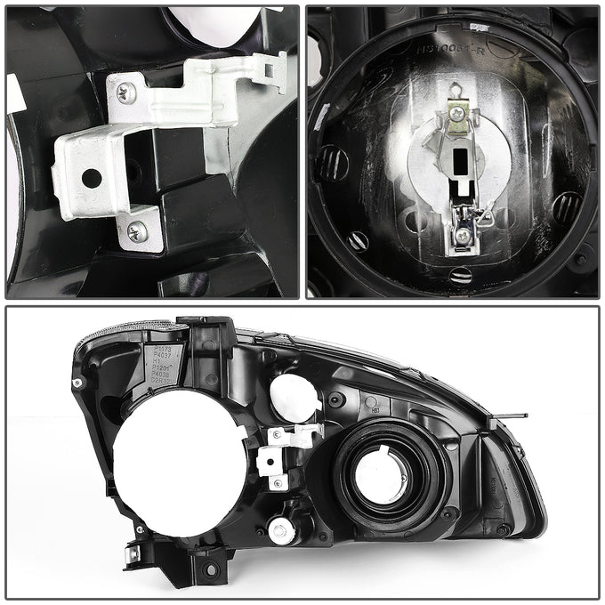 D-Motoring - Headlights - Chrome Housing - Clear Corner - Plug-n-Play - Pair - 05-06 Nissan Altima - 5