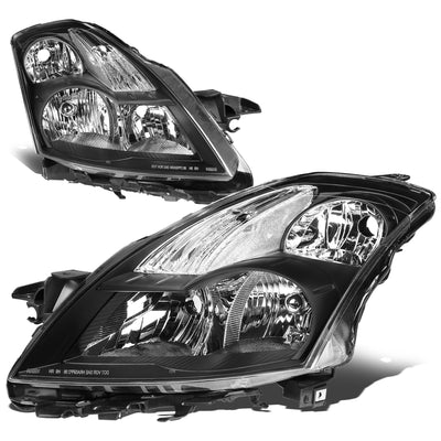 D-Motoring - Headlights - Black Housing - Clear Corner - Plug-n-Play - Pair - 07-09 Nissan Altima 4-Door Sedan - 1