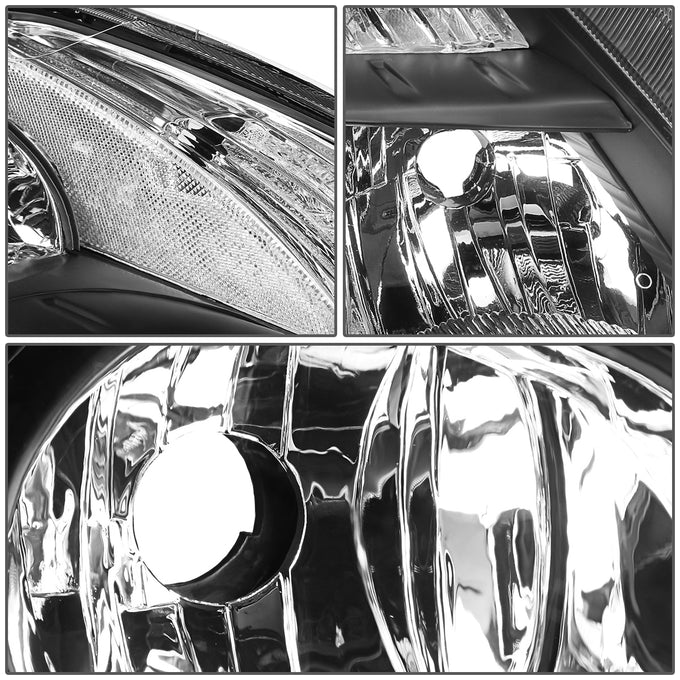 D-Motoring - Headlights - Black Housing - Clear Corner - Plug-n-Play - Pair - 07-09 Nissan Altima 4-Door Sedan - 4