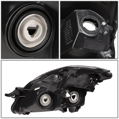 D-Motoring - Headlights - Black Housing - Clear Corner - Plug-n-Play - Pair - 07-09 Nissan Altima 4-Door Sedan - 5