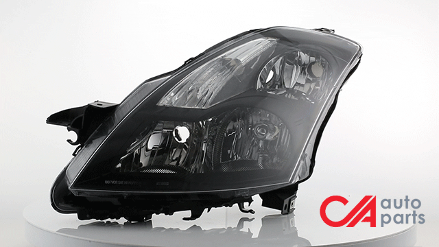 D-Motoring - Headlights - Black Housing - Clear Corner - Plug-n-Play - Pair - 07-09 Nissan Altima 4-Door Sedan - 2