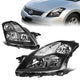 07-09 Nissan Altima Headlights - Black Housing - Clear Corner - Plug-n-Play - Pair