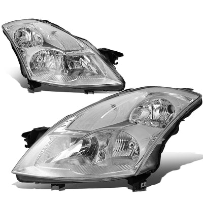 D-Motoring - 07-09 Nissan Altima Sedean Headlights - Chrome Housing - Clear Lens - Clear Corner - Plug-n-Play - Pair - 1