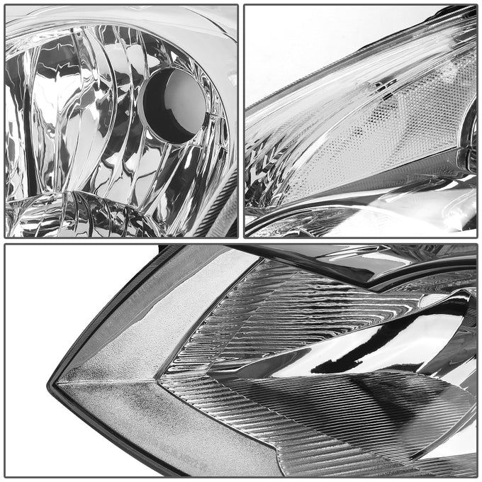 D-Motoring - 07-09 Nissan Altima Sedean Headlights - Chrome Housing - Clear Lens - Clear Corner - Plug-n-Play - Pair - 4