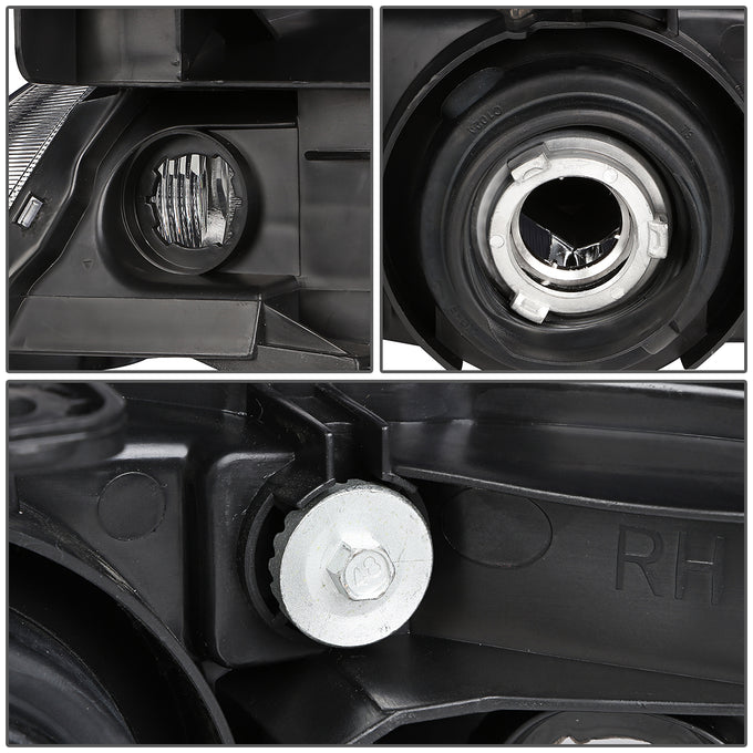 D-Motoring - Headlights - Black Housing - Clear Lens - Clear Corner - Plug-n-Play - Pair - 00-01 Nissan Altima - 5