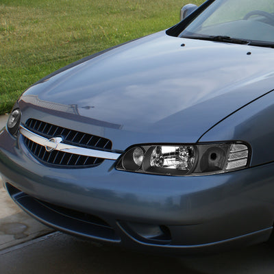 D-Motoring - Headlights - Black Housing - Clear Lens - Clear Corner - Plug-n-Play - Pair - 00-01 Nissan Altima - 7