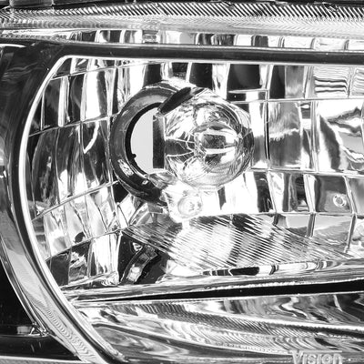 D-Motoring - Headlights - Chrome Housing - Clear Corner - Plug-n-Play - Pair - 00-01 Nissan Altima - 2