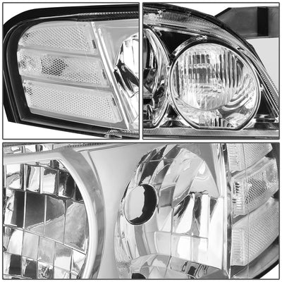 D-Motoring - Headlights - Chrome Housing - Clear Corner - Plug-n-Play - Pair - 00-01 Nissan Altima - 3