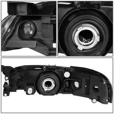 D-Motoring - Headlights - Chrome Housing - Clear Corner - Plug-n-Play - Pair - 00-01 Nissan Altima - 4