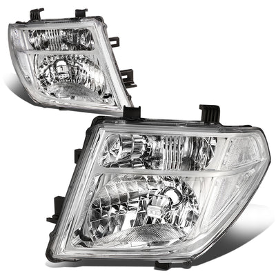 D-Motoring - Headlights - Chrome Housing - Clear Corner - Plug-n-Play - Pair - Nissan Frontier / Pathfinder - 1