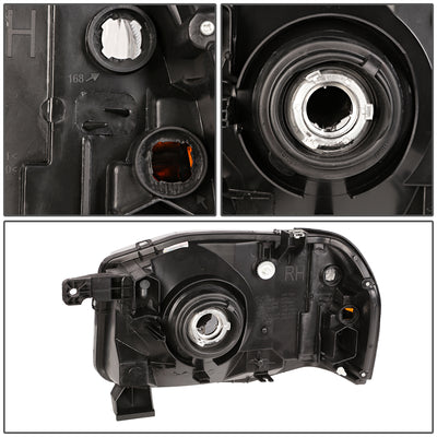 D-Motoring - Headlights - Black Housing - Clear Lens - Amber Corner - Plug-n-Play - Pair - 01-04 Nissan Frontier - 5