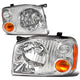 D-Motoring - Headlights - Chrome Housing - Clear Lens - Amber Corner - Plug-n-Play - Pair - 01-04 Nissan Frontier - 1