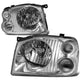 D-Motoring - Headlights - Chrome Housing - Clear Lens - Clear Corner - Plug-n-Play - Pair - 01-04 Nissan Frontier - 1
