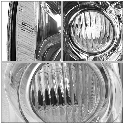 D-Motoring - Headlights - Chrome Housing - Clear Lens - Clear Corner - Plug-n-Play - Pair - 01-04 Nissan Frontier - 3