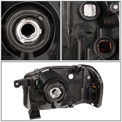 D-Motoring - Headlights - Chrome Housing - Clear Lens - Clear Corner - Plug-n-Play - Pair - 01-04 Nissan Frontier - 4