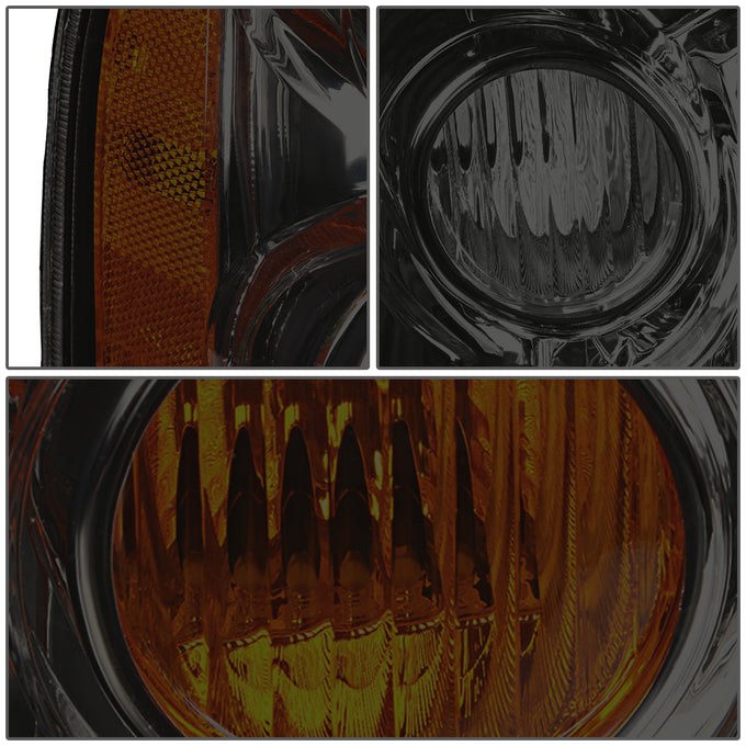 D-Motoring - Headlights - Smoked Lens - Amber Corner - Plug-n-Play - Pair - 01-04 Nissan Frontier - 3