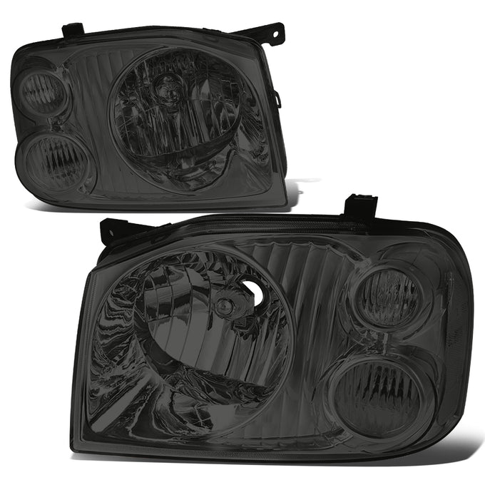 D-Motoring - Headlights - Smoked Housing - Smoked Lens - Clear Corner - Plug-n-Play - Pair - 01-04 Nissan Frontier - 1
