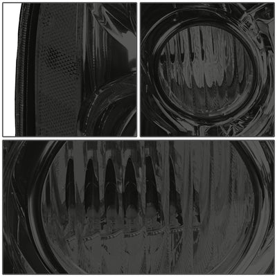 D-Motoring - Headlights - Smoked Housing - Smoked Lens - Clear Corner - Plug-n-Play - Pair - 01-04 Nissan Frontier - 4