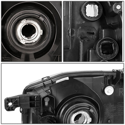D-Motoring - Headlights - Smoked Housing - Smoked Lens - Clear Corner - Plug-n-Play - Pair - 01-04 Nissan Frontier - 5