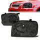 01-04 Nissan Frontier Headlights - Smoked Housing - Smoked Lens - Clear Corner - Plug-n-Play - Pair