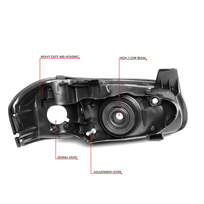 D-Motoring - 00-01 Nissan Maxima Headlights - Clear Lens - Clear Corner - Plug-n-Play - Pair - 6