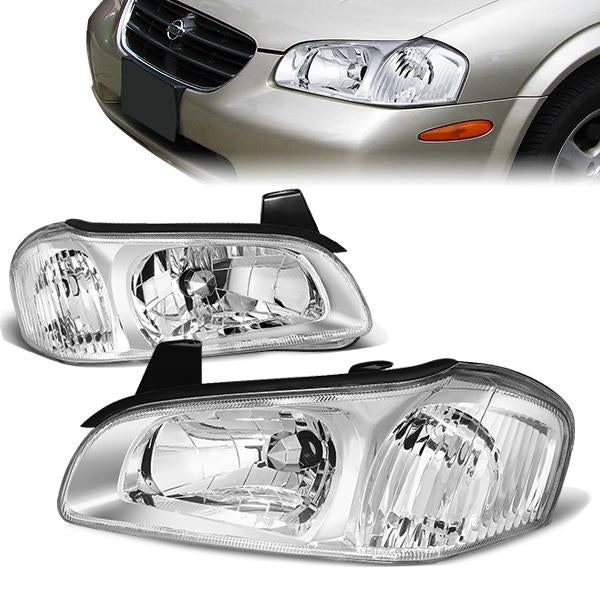 00-01 Nissan Maxima Headlights - Clear Lens - Clear Corner - Plug-n-Play - Pair