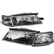 D-Motoring - Headlights - Black Housing - Clear Lens - Clear Corner - Plug-n-Play - Pair - 97-99 Nissan Maxima - 1