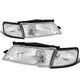 D-Motoring - Headlights - Chrome Housing - Clear Lens - Clear Corner - Plug-n-Play - Pair - 97-99 Nissan Maxima - 1