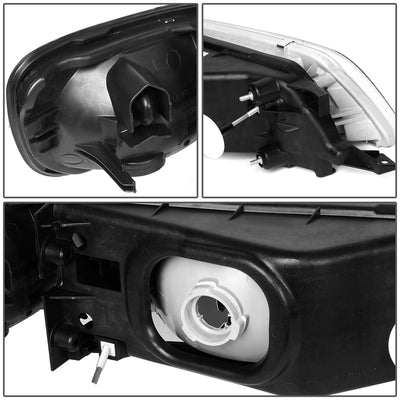 D-Motoring - Headlights - Chrome Housing - Clear Lens - Clear Corner - Plug-n-Play - Pair - 97-99 Nissan Maxima - 5