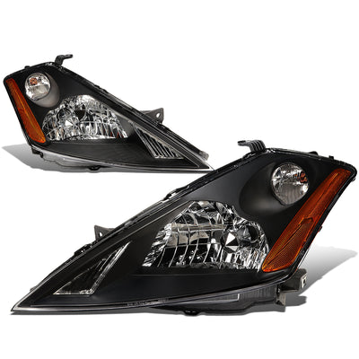 D-Motoring - Headlights - Black Housing - Amber Corner - Plug-n-Play - Pair - 03-07 Nissan Murano - 1