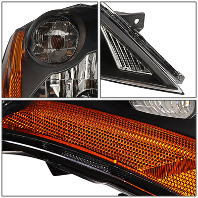 D-Motoring - Headlights - Black Housing - Amber Corner - Plug-n-Play - Pair - 03-07 Nissan Murano - 4