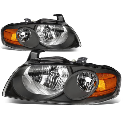 D-Motoring - Headlights - Black Housing - Amber Corner - Plug-n-Play - Pair - 4-06 Nissan Sentra - 1