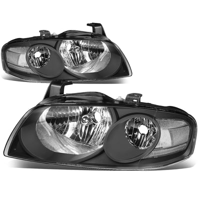D-Motoring - Headlights - Black Housing - Clear Corner - Plug-n-Play - Pair - 4-06 Nissan Sentra - 1