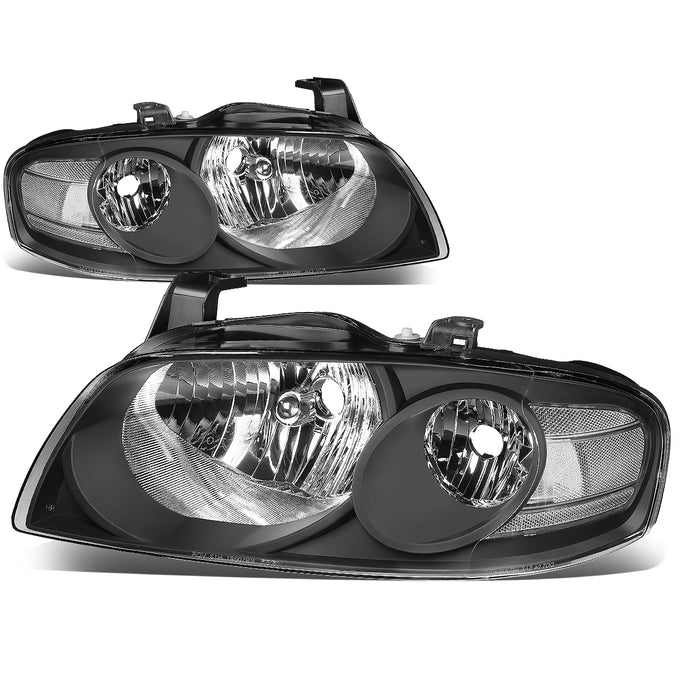 D-Motoring - Headlights - Black Housing - Clear Corner - Plug-n-Play - Pair - 4-06 Nissan Sentra - 1