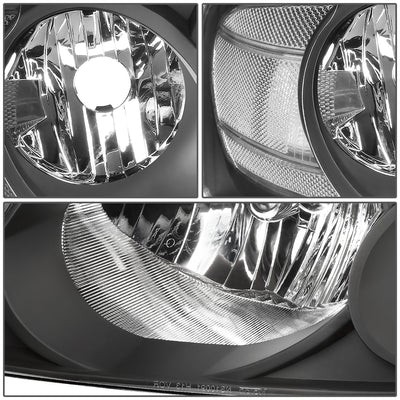 D-Motoring - Headlights - Black Housing - Clear Corner - Plug-n-Play - Pair - 4-06 Nissan Sentra - 3