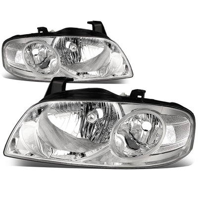 D-Motoring - Headlights - Chrome Housing - Clear Lens - Clear Corner - Plug-n-Play - Pair - 4-06 Nissan Sentra - 1