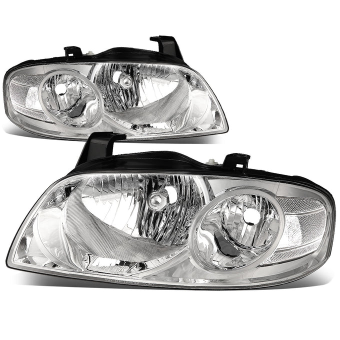 D-Motoring - Headlights - Chrome Housing - Clear Lens - Clear Corner - Plug-n-Play - Pair - 4-06 Nissan Sentra - 1