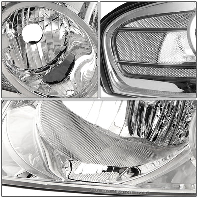 D-Motoring - Headlights - Chrome Housing - Clear Lens - Clear Corner - Plug-n-Play - Pair - 4-06 Nissan Sentra - 3