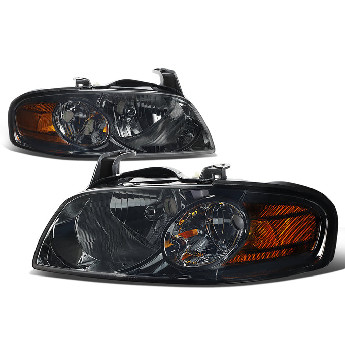 D-Motoring - Headlights - Smoked Lens - Amber Corner - Plug-n-Play - Pair - 04-06 Nissan Sentra - 1