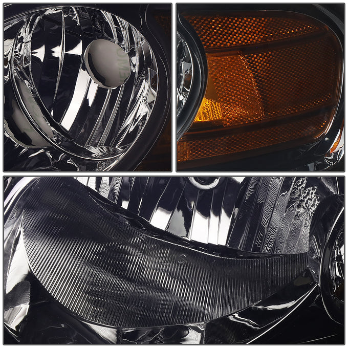 D-Motoring - Headlights - Smoked Lens - Amber Corner - Plug-n-Play - Pair - 04-06 Nissan Sentra - 3