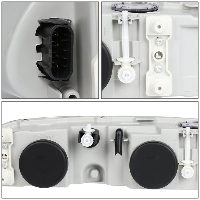 D-Motoring - Headlights - Chrome Housing - Clear Lens - Clear Corner - Plug-n-Play - Pair - 99-04 Oldsmobile Alero - 5